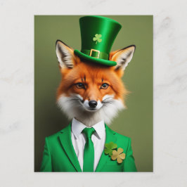 Funny Niedlich St Patricks Day Fox Postkarte