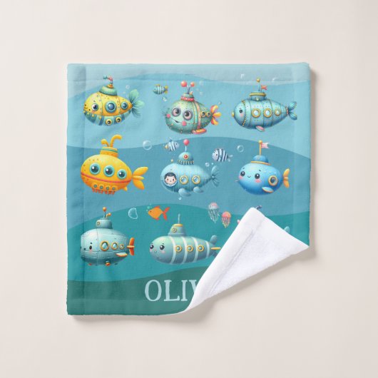 Funny Niedlich Submarine Muster Kinder Waschlappen (Waschlappen)
