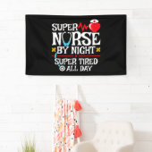 Funny Niedlich Super Tired Nurse Day Night Shift Banner (Insitu)