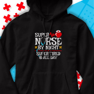 Funny Niedlich Super Tired Nurse Day Night Shift Hoodie