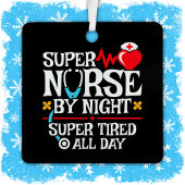 Funny Niedlich Super Tired Nurse Day Night Shift Ornament Aus Metall