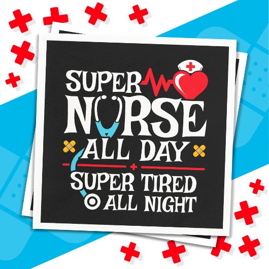 Funny Niedlich Super Tired Nurse Day Shift Night Serviette