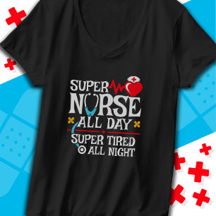 Funny Niedlich Super Tired Nurse Day Shift Night T-Shirt