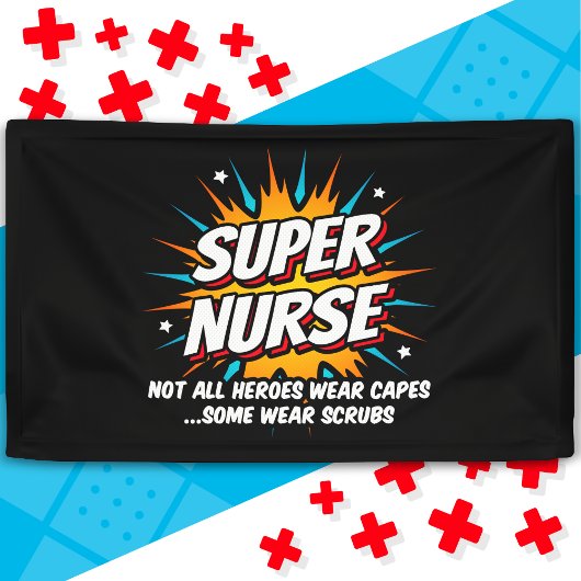 Funny Niedlich Superhero Super Nurse Wertschätzung Banner