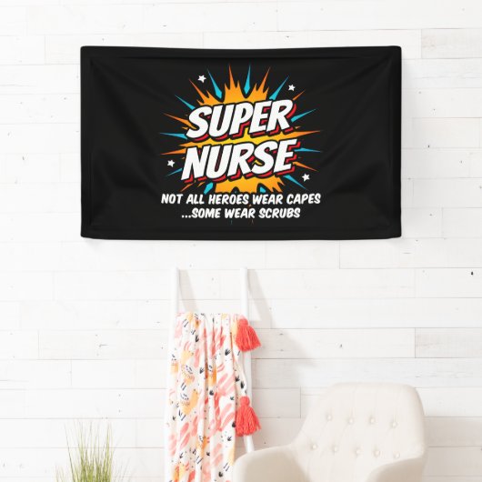 Funny Niedlich Superhero Super Nurse Wertschätzung Banner (Insitu)