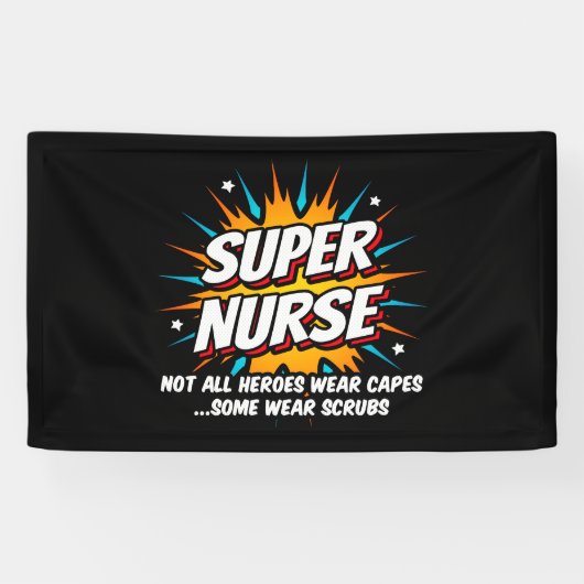 Funny Niedlich Superhero Super Nurse Wertschätzung Banner (Horizontal)