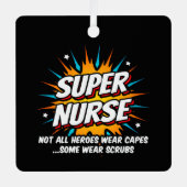 Funny Niedlich Superhero Super Nurse Wertschätzung Ornament Aus Metall (Vorderseite)