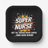 Funny Niedlich Superhero Super Nurse Wertschätzung Pappteller (Vorderseite)