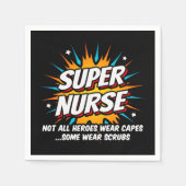 Funny Niedlich Superhero Super Nurse Wertschätzung Serviette (Vorderseite)