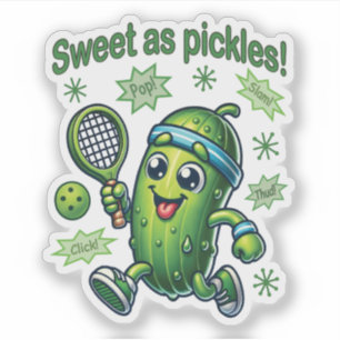 Funny Niedlich Sweet as Pickles Pickleball Aufkleber