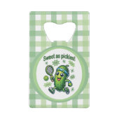 Funny Niedlich Sweet as Pickles Pickleball Geldbeutel Flaschenöffner (Rückseite)