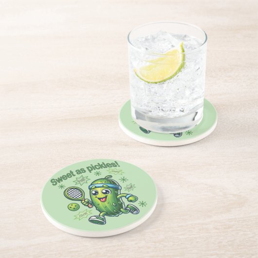 Funny Niedlich Sweet as Pickles Pickleball Getränkeuntersetzer (Seite)