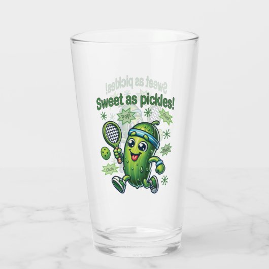Funny Niedlich Sweet as Pickles Pickleball Glas (Rückseite)
