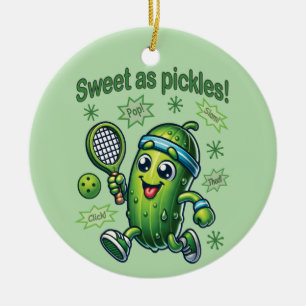 Funny Niedlich Sweet as Pickles Pickleball Keramik Ornament