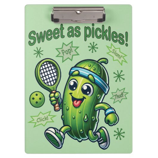 Funny Niedlich Sweet as Pickles Pickleball Klemmbrett (Vorderseite)