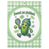 Funny Niedlich Sweet as Pickles Pickleball Klemmbrett (Rückseite)
