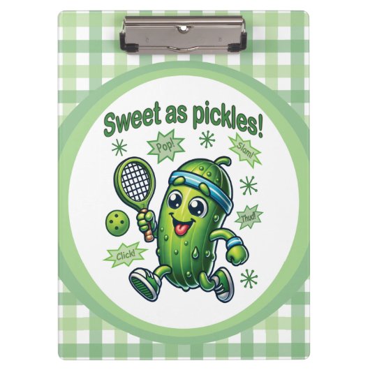 Funny Niedlich Sweet as Pickles Pickleball Klemmbrett (Vorderseite)