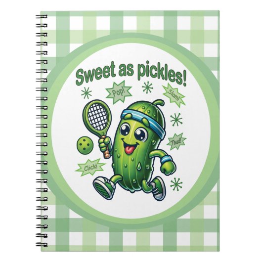 Funny Niedlich Sweet as Pickles Pickleball Notizblock (Vorderseite)