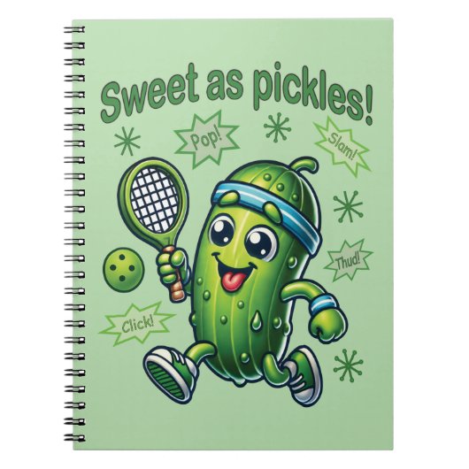 Funny Niedlich Sweet as Pickles Pickleball Notizblock (Vorderseite)