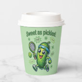 Funny Niedlich Sweet as Pickles Pickleball Pappbecher (Rückseite)