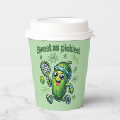 Funny Niedlich Sweet as Pickles Pickleball Pappbecher (Vorderseite)