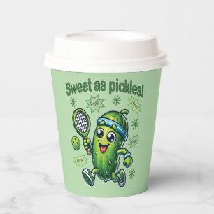 Funny Niedlich Sweet as Pickles Pickleball Pappbecher