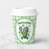 Funny Niedlich Sweet as Pickles Pickleball Pappbecher (Rückseite)