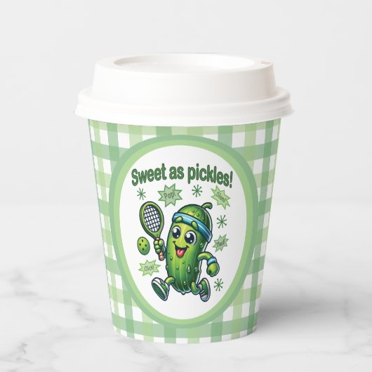 Funny Niedlich Sweet as Pickles Pickleball Pappbecher (Vorderseite)