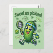 Funny Niedlich Sweet as Pickles Pickleball Postkarte (Vorne/Hinten)