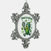 Funny Niedlich Sweet as Pickles Pickleball Schneeflocken Zinn-Ornament (Links)