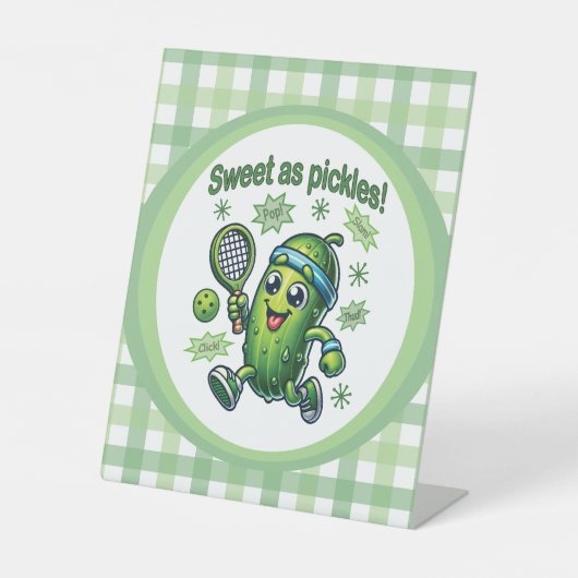 Funny Niedlich Sweet as Pickles Pickleball Sockelschild (Vorderseite)