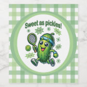 Funny Niedlich Sweet as Pickles Pickleball Weinetikett (Einzelnes Label)