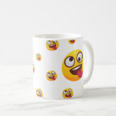 "Funny Niedlich Tongue-Out Emoji Design" Kaffeetasse (VorderseiteRechts)