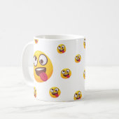 "Funny Niedlich Tongue-Out Emoji Design" Kaffeetasse (Vorderseite Links)