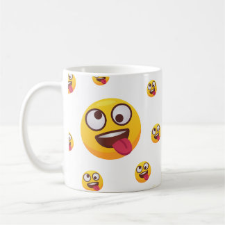 "Funny Niedlich Tongue-Out Emoji Design" Kaffeetasse