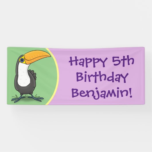 Funny niedlich Toucan Vogel Cartoon Banner (Horizontal)