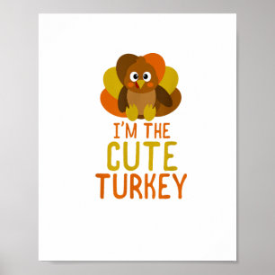 Funny Niedlich Turkey Family Matching Erntedank Poster