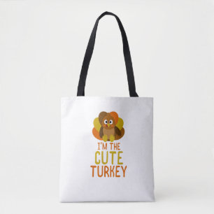 Funny Niedlich Turkey Family Matching Erntedank Tasche