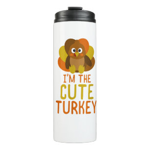 Funny Niedlich Turkey Family Matching Erntedank Thermosbecher