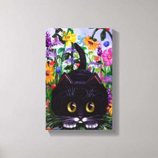 Funny Niedlich Tuxedo Cat Mouse Blume Creationarts Leinwanddruck (Vorderseite)