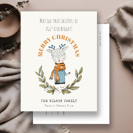 Funny Niedlich Ugly Sweater Leafy Rentier Weihnach Feiertagspostkarte