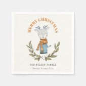 Funny Niedlich Ugly Sweater Leafy Rentier Weihnach Serviette (Vorderseite)