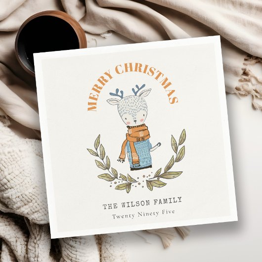 Funny Niedlich Ugly Sweater Leafy Rentier Weihnach Serviette