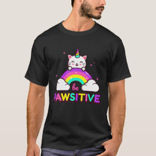 Funny Niedlich Unicorn Cat T , Pawsitive Cat Graph T-Shirt