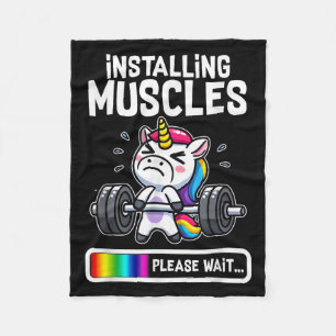 Funny Niedlich Unicorn Workout Gym Fitness Weightl Fleecedecke