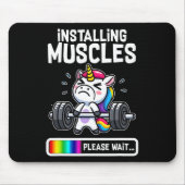 Funny Niedlich Unicorn Workout Gym Fitness Weightl Mousepad (Vorne)