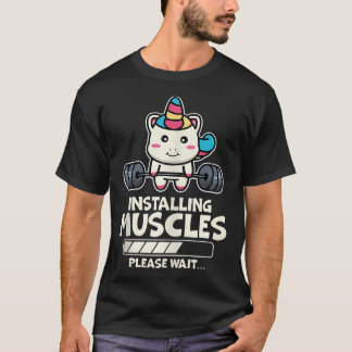 Funny Niedlich Unicorn Workout Gym Fitness Weightl T-Shirt