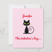 Funny Niedlich Valentine sein meine schwarze Katze Mitteilungskarte (Vorderseite)