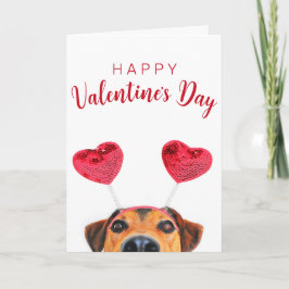 Funny Niedlich Valentine's Day Hunde Heart Headban Karte