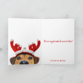 Funny Niedlich Valentine's Day Hunde Heart Headban Karte (Innenseite)